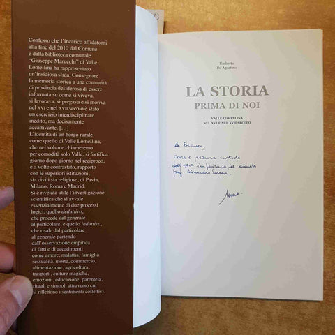 DE AGOSTINO - LA STORIA PRIMA DI NOI VALLE LOMELLINA NEL XVI E NEL XVII SECOLO