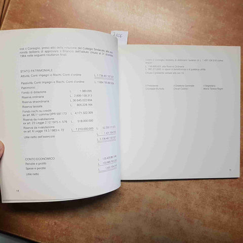 BANCA DEL MONTE DI PAVIA BILANCIO 1984 portafoglio partecipazioni depositi