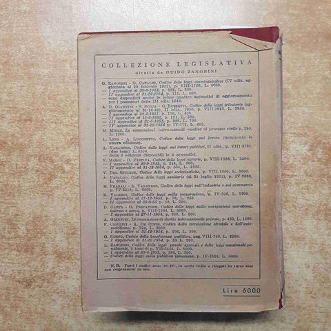 ZANOBINI - CODICE DELLE LEGGI SULLA PUBBLICA ISTRUZIONE 1956 GIUFFRE' EDITORE