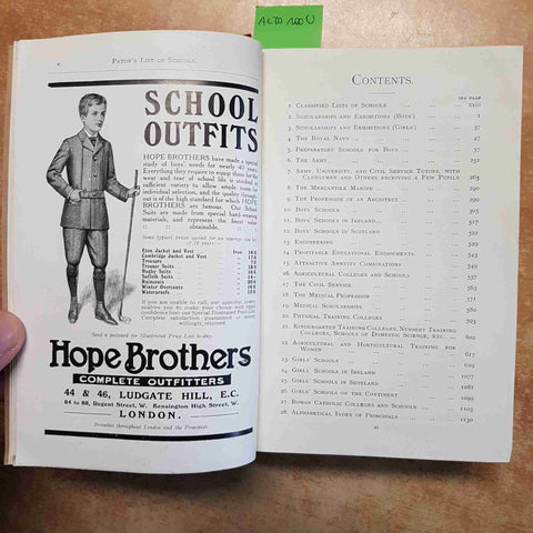 PATON'S LIST OF SCHOOLS AND TUTORS 1913 SIXTEENTH ANNUAL EDITION J& J PATON