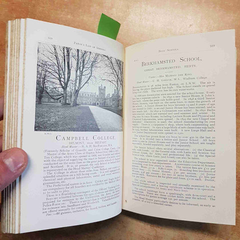 PATON'S LIST OF SCHOOLS AND TUTORS 1913 SIXTEENTH ANNUAL EDITION J& J PATON