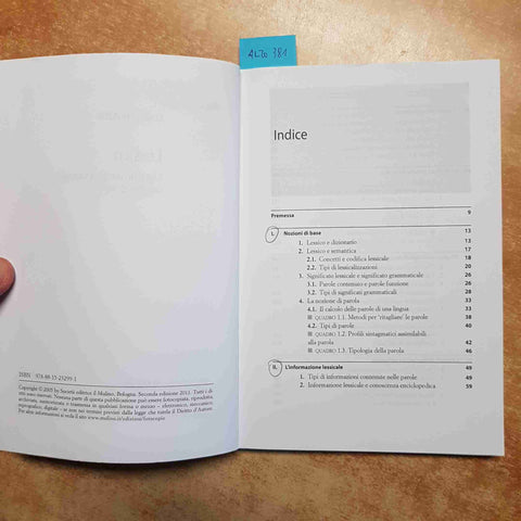 ELISABETTA JEZEK - LESSICO CLASSI DI PAROLE, STRUTTURE, COMBINAZIONI - IL MULINO