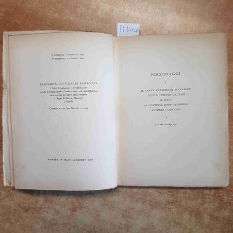 SEM BENELLI - IL RAGNO 1935 MONDADORI seconda edizione COMMEDIA IN TRE ATTI