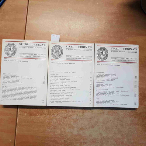 STUDI URBINATI 1-2/1971 3 tomi STUDI IN ONORE DI LEONE TRAVERSO byron ARGALIA