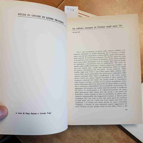 STUDI URBINATI 1-2/1971 3 tomi STUDI IN ONORE DI LEONE TRAVERSO byron ARGALIA
