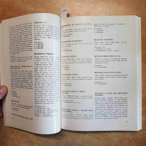 LA VITA E LE OPERE CATALOGO DELLE QUOTAZIONI DEGLI ARTISTI DAL 1200 AL 1900