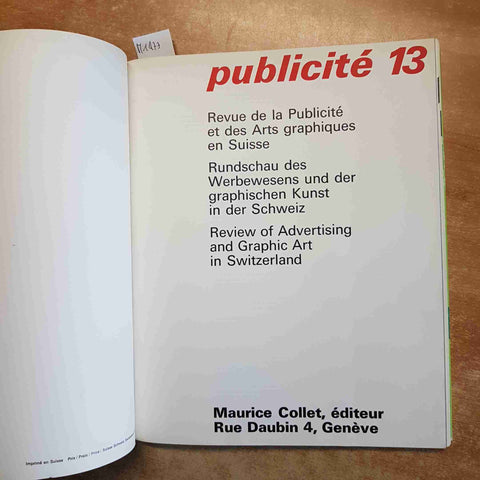 PUBLICITE' REVUE DE LA PUBLICITE' ET DES ARTS GRAPHIQUES 13 Maurice Collet