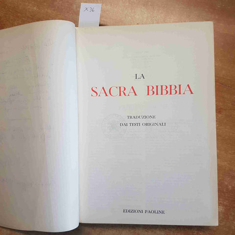 LA SACRA BIBBIA EDIZIONI PAOLINE 1971 VECCHIO E NUOVO TESTAMENTO illustrato