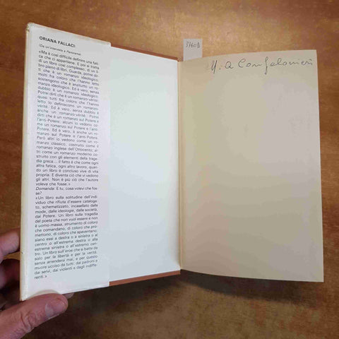 ORIANA FALLACI - UN UOMO 1979 RIZZOLI seconda edizione copertina rigida