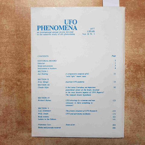 UFO PHENOMENA AN INTERNATIONAL ANNUAL REVIEW DEVOTED TO SCIENTIFIC STUDY 1977