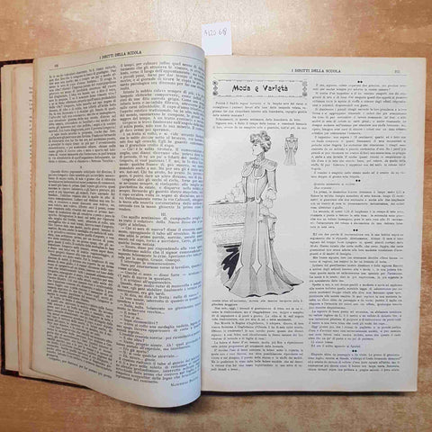 2 voll. I DIRITTI DELLA SCUOLA 1900/1903 RIVISTA SETTIMANALE ILLUSTRATA RILEGATA