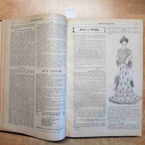2 voll. I DIRITTI DELLA SCUOLA 1900/1903 RIVISTA SETTIMANALE ILLUSTRATA RILEGATA