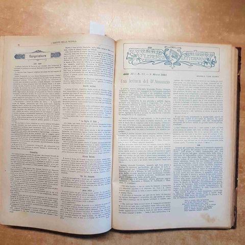 2 voll. I DIRITTI DELLA SCUOLA 1900/1903 RIVISTA SETTIMANALE ILLUSTRATA RILEGATA