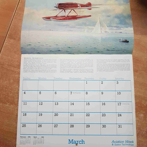 THE ROARING TWENTIES AND THIRTIES THE BIRTH AIR TRANSPORT 1984 CALENDAR AVIATION