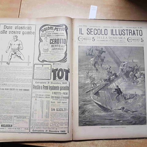IL SECOLO ILLUSTRATO DELLA DOMENICA ANNO XVII 1905 SONZOGNO annata completa