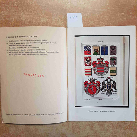 STORIA ARALDICA STORIE LOCALI CATALOGO LIBRI 1977 AGENZIA URSO collezione rarita