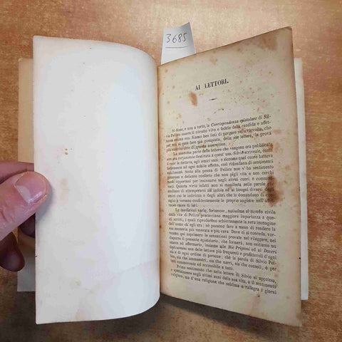 EPISTOLARIO DI SILVIO PELLICO - GUGLIELMO STEFANI 1856 LE MONNIER