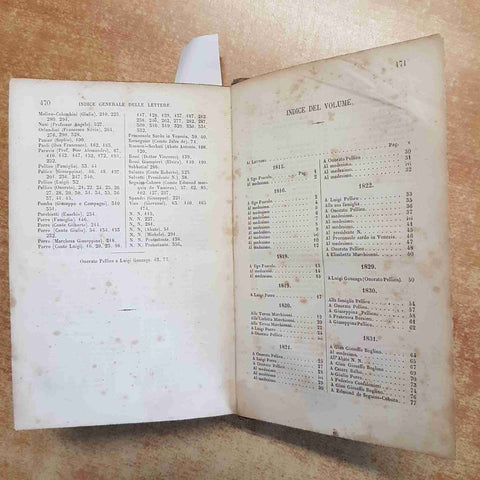 EPISTOLARIO DI SILVIO PELLICO - GUGLIELMO STEFANI 1856 LE MONNIER