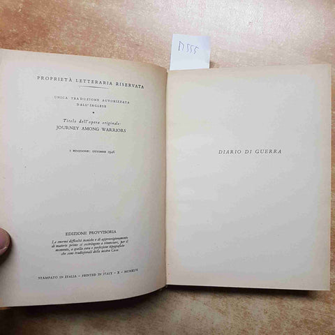 EVA CURIE - DIARIO DI GUERRA DA NEW YORK A CHUNGKING 1946 MONDADORI 1° EDIZIONE