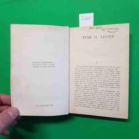 MATILDE SERAO - TEMI IL LEONE 1916 SALANI primo novecento romanzo romantico