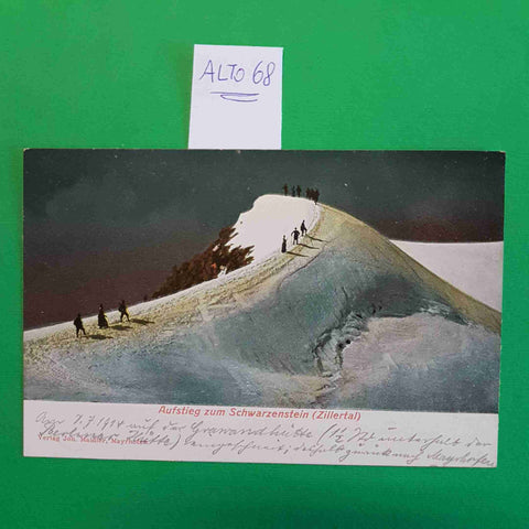 AUFSTIEG ZUM SCHWARZENSTEIN ZILLERTAL CARTOLINA EPOCA VINTAGE POSTCARD VEDUTA