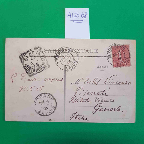 TERMIGNON VUE GENERALE 1906 CARTOLINA EPOCA VINTAGE POSTCARD VEDUTA VIAGGIATA