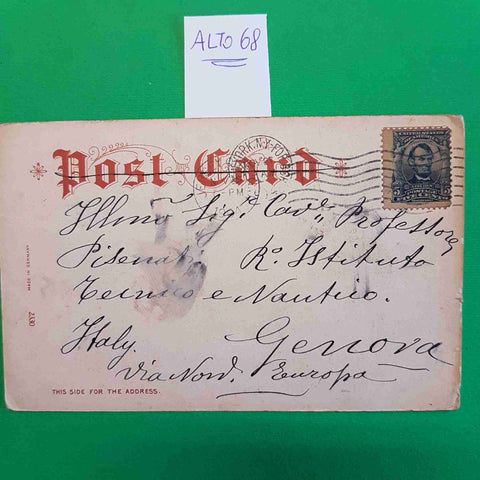 EMPIRE BUILDING BRODWAY 1904 CARTOLINA EPOCA VINTAGE POSTCARD VIAGGIATA ANIMATA