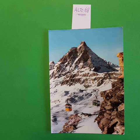 VALLE D'AOSTAMONTE CERVINO E SUE FUNIVIE 1964 CARTOLINA EPOCA VINTAGE POSTCARD