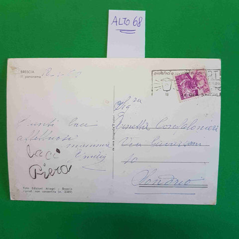 BRESCIA IL PANORAMA 1965 ANNI SESSANTA CARTOLINA EPOCA VINTAGE POSTCARD