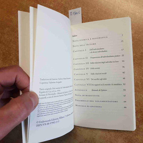 HAN RYNER - PICCOLO MANUALE DELL'INDIVIDUALISTA 2012 ENDEMUNDE manuale epitteto