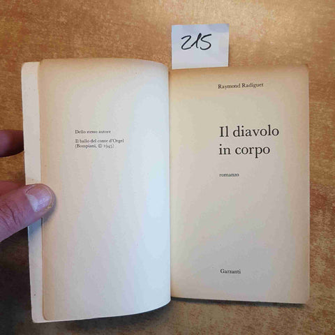 RADIGUET IL DIAVOLO IN CORPO 1966 GARZANTI PER TUTTI classico frandese scandalo