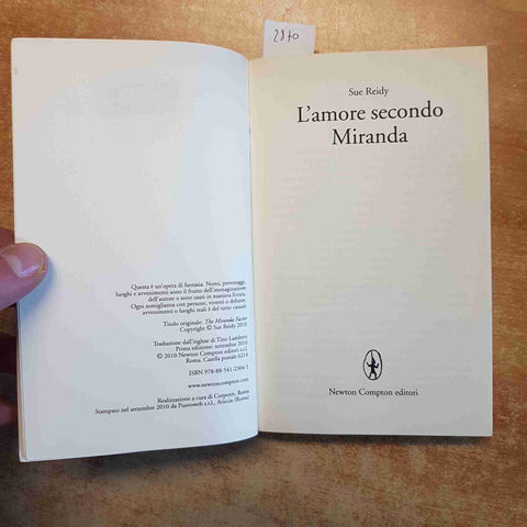 SUE REIDY - L'AMORE SECONDO MIRANDA 2010 NEWTON COMPTON romanzo romantico