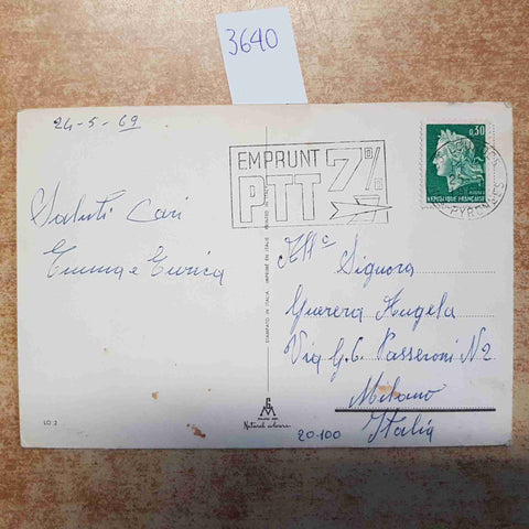 CARTOLINA LOURDES 1969 PYRENEES BASILICA SANTUARIO GROTTA BENEDIZIONE VIAGGIATA