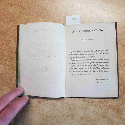 RITA NOVELLA CONTEMPORANEA PER P. A. CURTI 1866 MILANO TIP. ALESSANDRO LOMBARDI