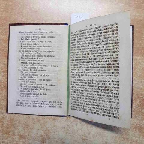 RITA NOVELLA CONTEMPORANEA PER P. A. CURTI 1866 MILANO TIP. ALESSANDRO LOMBARDI
