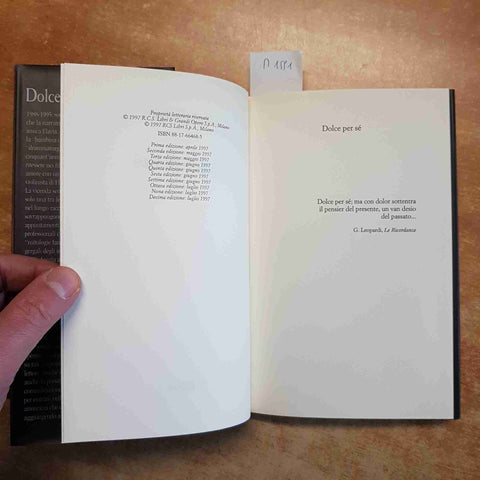 DACIA MARAINI - DOLCE PER SE' 1997 RIZZOLI romanzo copertina rigida DRAMMATICO