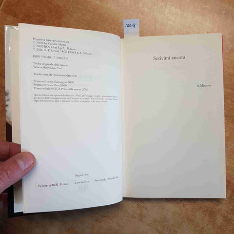 CECILIA AHERN - SCRIVIMI ANCORA 2016 BUR RIZZOLI copertina rigida ROMANZO