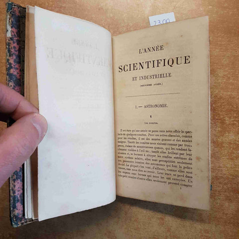 L'ANNEE SCIENTIFIQUE ET INDUSTRIELLE, LOUIS FIGUIER 1865 HACHETTE NEUVIEME ANNE