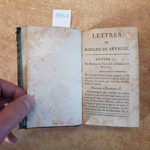 LETTRES DE MADAME DE SEVIGNE A SA FILLE ET A SES AMIS tome second 1823 MASSON