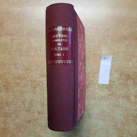OEUVRES COMPLETES DE VOLTAIRE TOME I DICTIONNAIRE PHILOSOPHIQUE 1827 GARNERY
