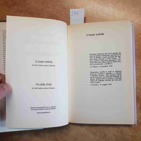 CARLO LUCARELI L'ESTATE TORBIDA, VIA DELLE OCHE 2003 MONDOLIBRI giallo italiano