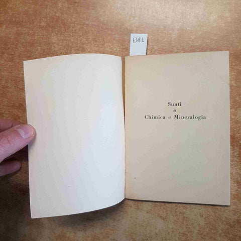 NANGERONI - SUNTI DI CHIMICA E MINERALOGIA PER LICEI 1954 POSEIDONIA BOLOGNA