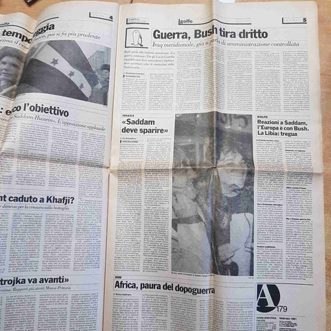 IL MANIFESTO QUOTIDIANO COMUNISTA 27 FEBBRAIO 1991 BUSH KUWAIT SADDAM BAGHDAD