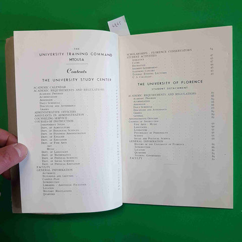 WWII 1945 UNIVERSITY TRAINING COMMAND MT OUSA FLORENCE ITALY US ARM CATALOG