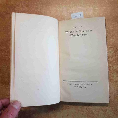 GOETHE WILHELM MEISTER WANDERJAHRE ODER DIE ENTSAGENDEN - DER TEMPEL soerche