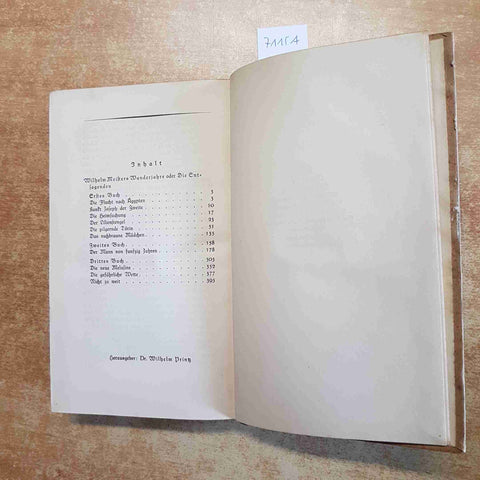 GOETHE WILHELM MEISTER WANDERJAHRE ODER DIE ENTSAGENDEN - DER TEMPEL soerche