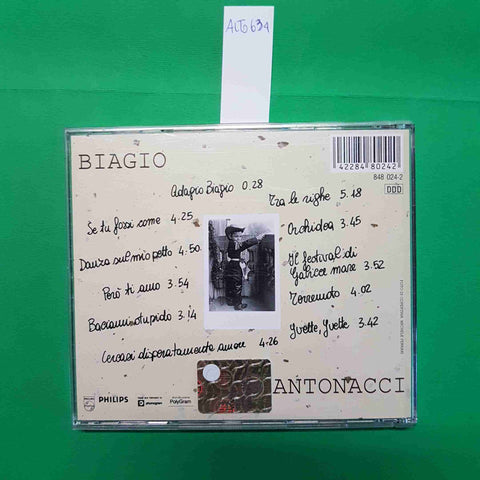 BIAGIO ANTONACCI - CD - ADAGIO BIAGIO 1991 DDD PHILIPS musica italiana