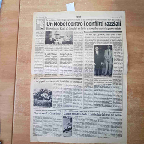 CORRIERE DELLA SERA 16 OTTOBRE 1993 ANASTATICA PRIMA PAGINA MANI PULITE TANGENTI