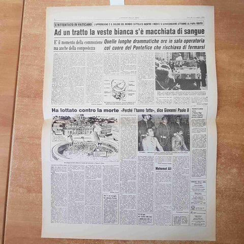 CORRIERE DELLA SERA MAGGIO 1981 ANASTATICA PRIMA PAGINA ATTENTATO A PAPA WOITYLA