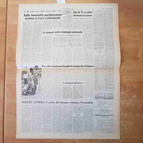 CORRIERE DELLA SERA APRILE 1975 ANASTATICA PRIMA PAGINA SAIGON CAMBOGIA PHNOM PE